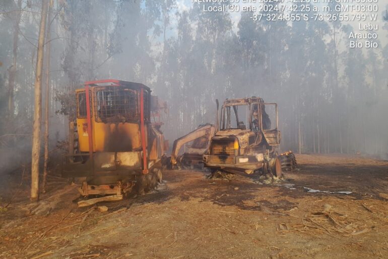 Atentado en Curihuillín, Lebu, provincia de Arauco. || DPR Biobío