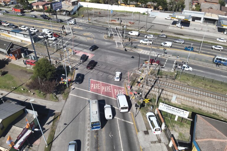 Cruces ferroviarios en Candelaria, San Pedro de la Paz