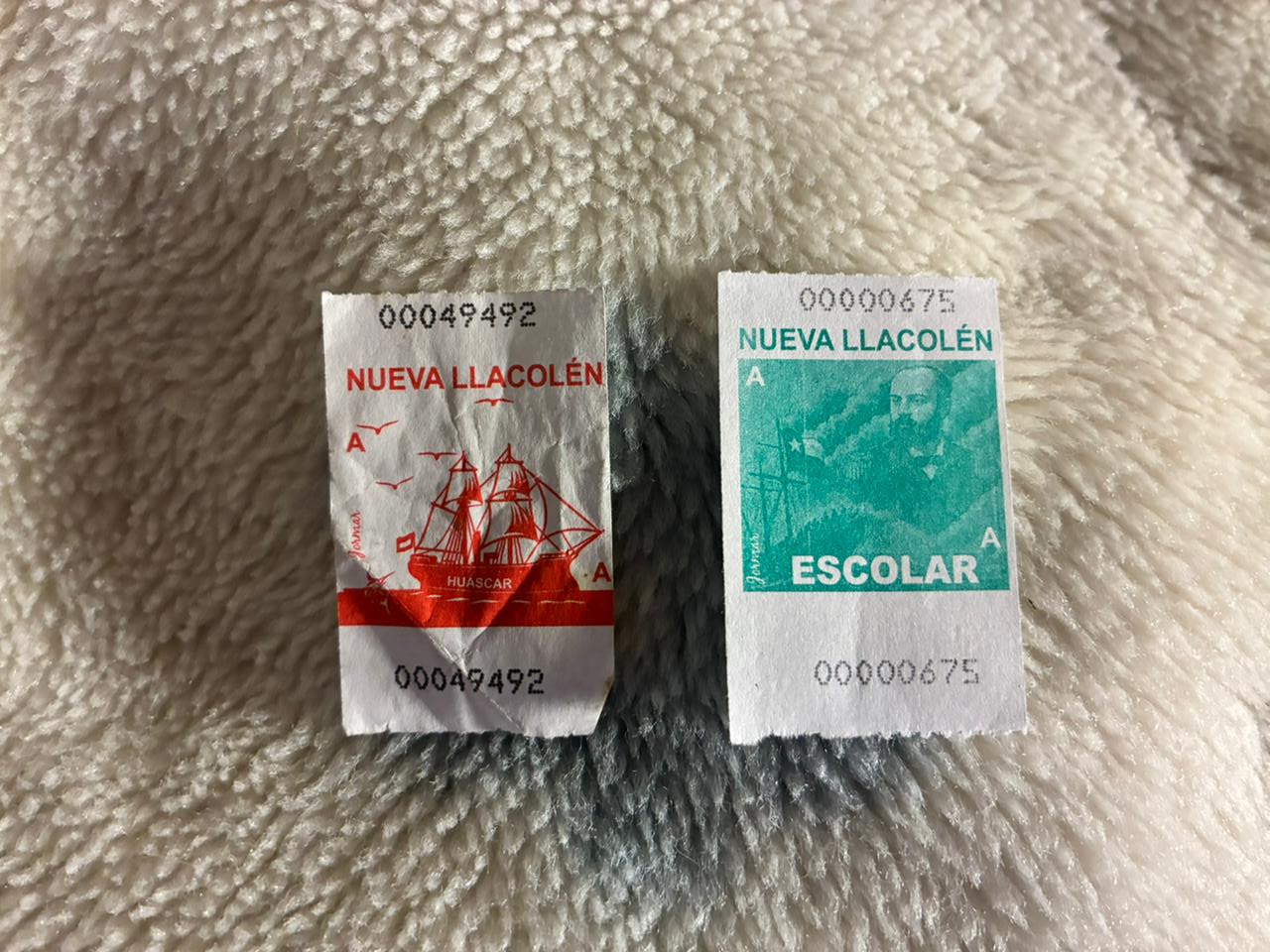 Boletos de micro 21 de mayo Nueva Llacolén