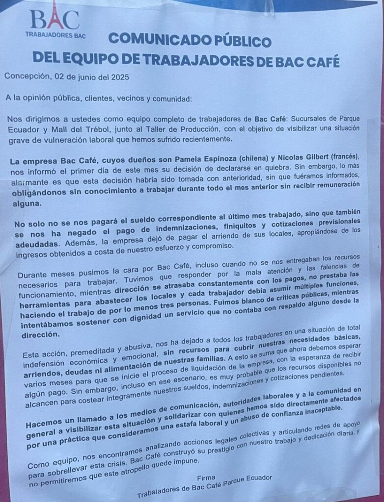 Carta Café BAC