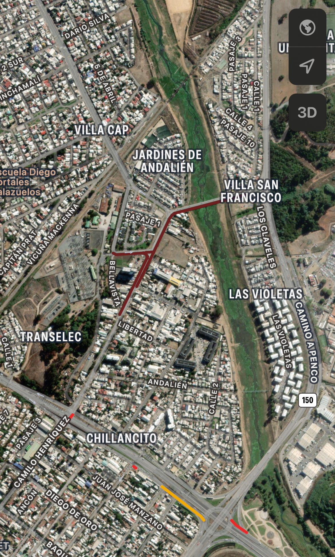 Mapa incendio Chillancito Concepción