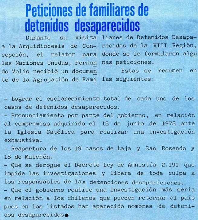 DD.HH. archivo Arzobispado de Concepción