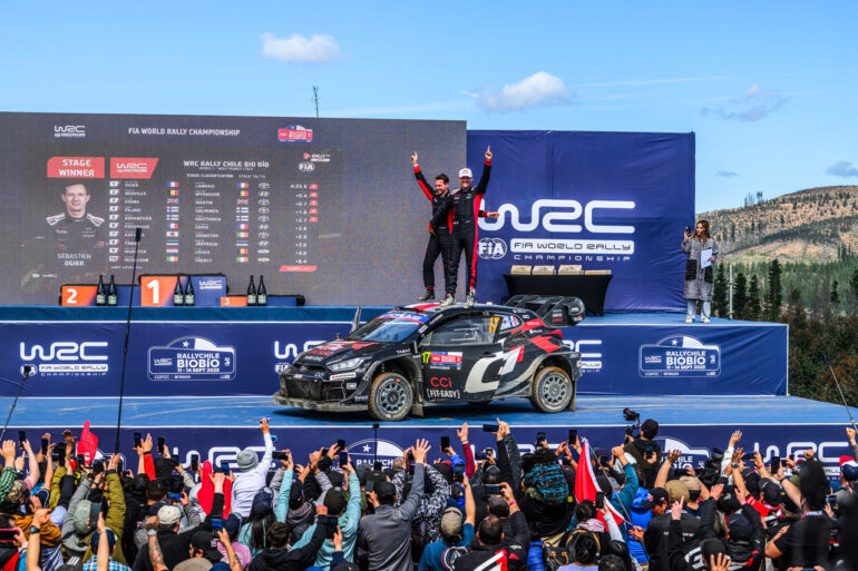 WRC Chile 2025 Sébastien Ogier Podium