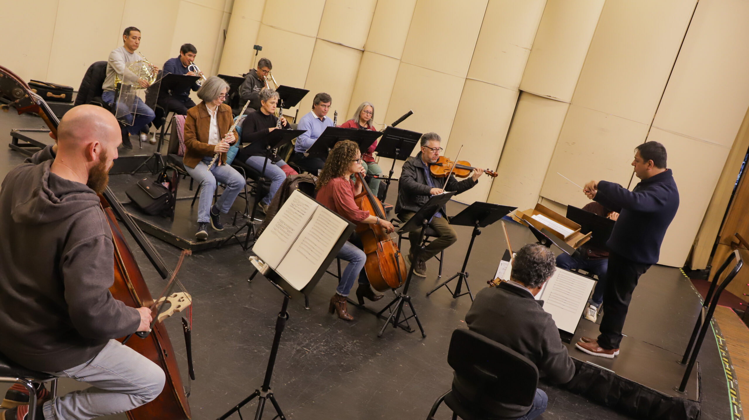 La Orquesta Sinfónica de la UdeC ensayando | Foto: Corcudec