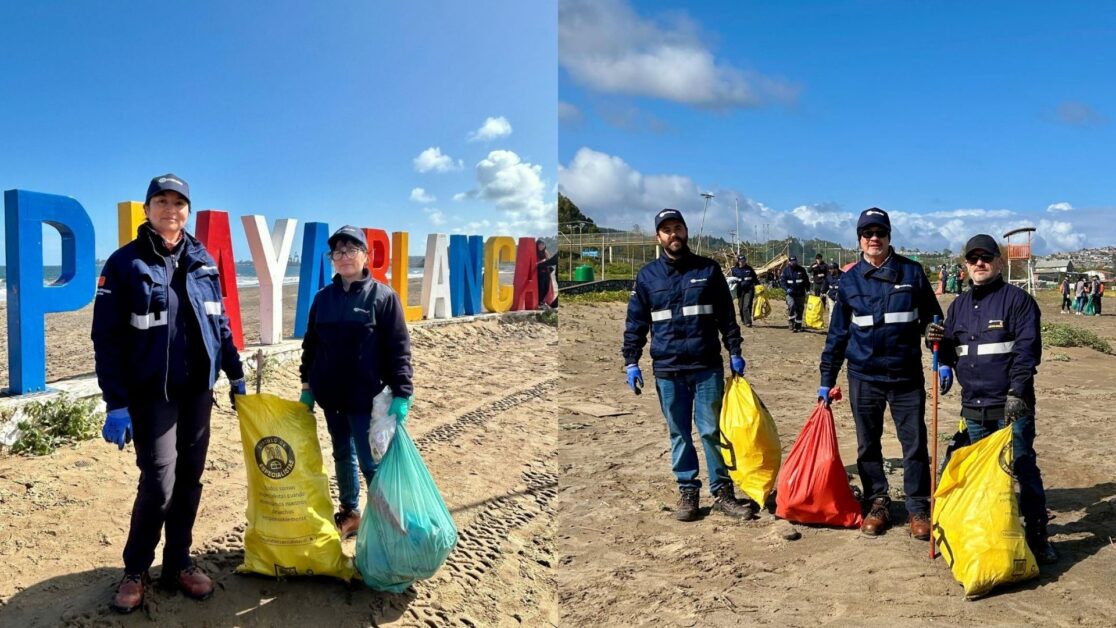 Retiran tres toneladas de basura en limpieza de playa en Coronel