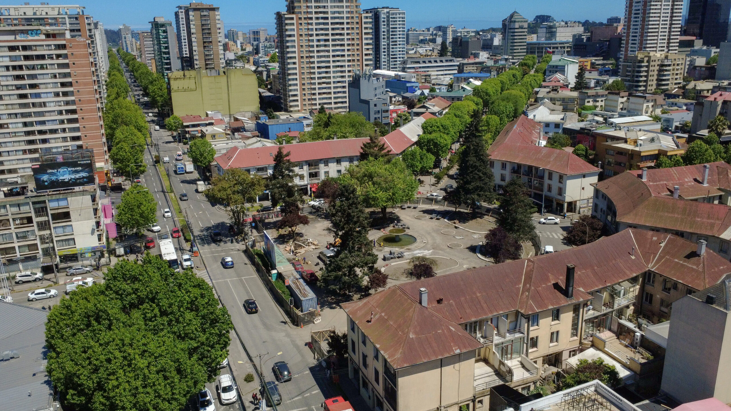 Plaza Perú de Concepción y su proyección hacia la Diagonal