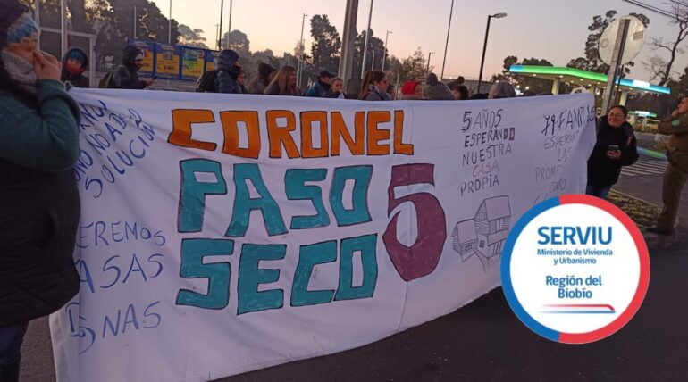 Vecinos de Paso Seco 5 protestando para la reconstrucción de sus casas | Edición: Sala de Prensa