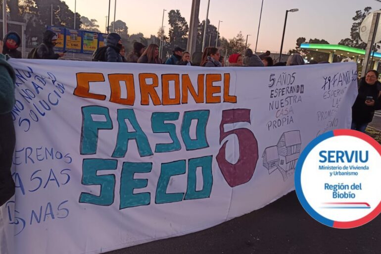 Vecinos de Paso Seco 5 protestando para la reconstrucción de sus casas | Edición: Sala de Prensa