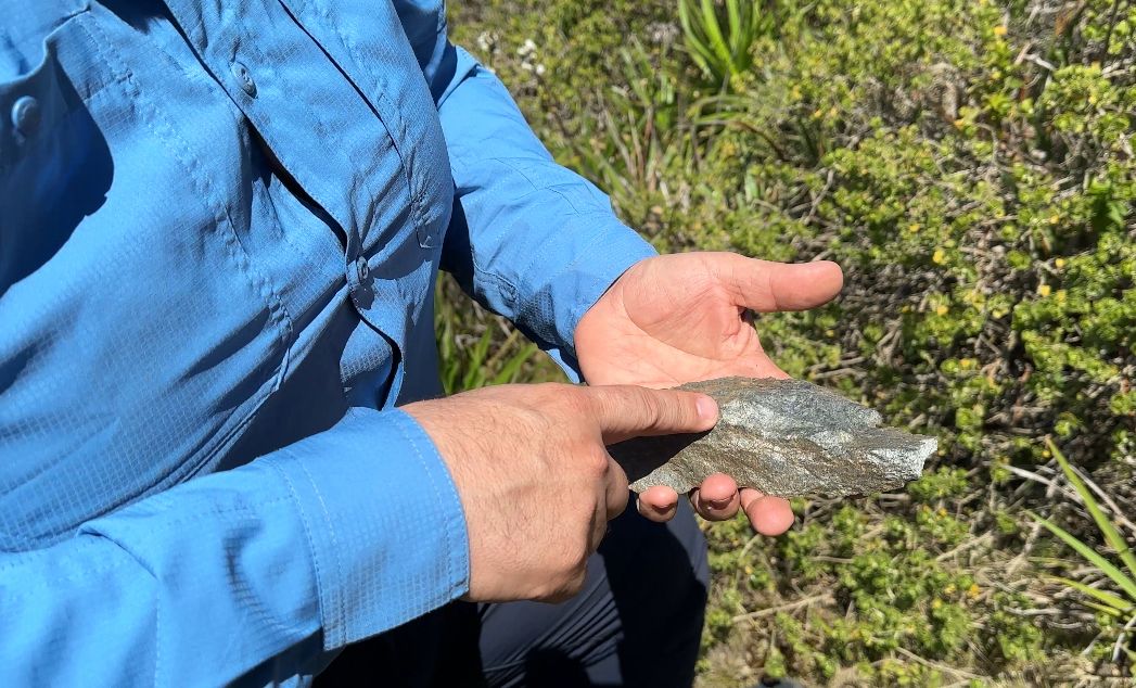 Piedra en sitio Rocoto arqueología
