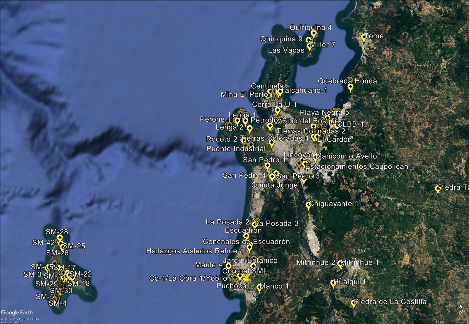 Sitios arqueología en Biobío