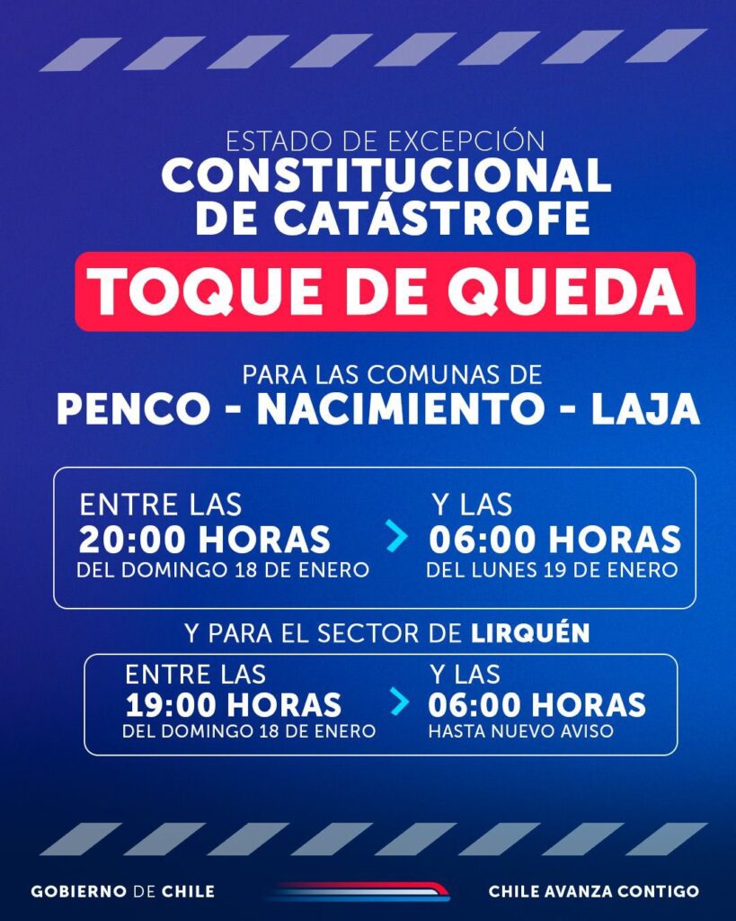 Toque de Queda en Penco, Laja y Nacimiento