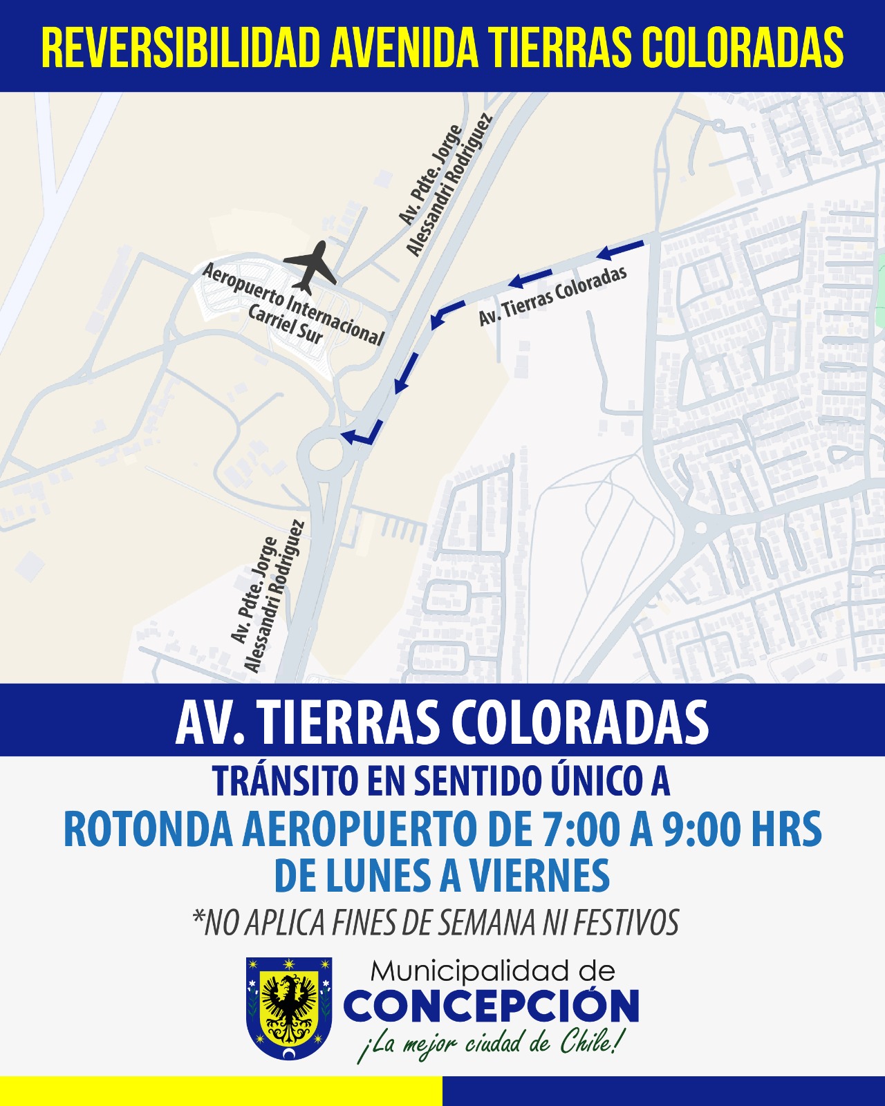 Reversibilidad avenida Tierras Coloradas Concepción