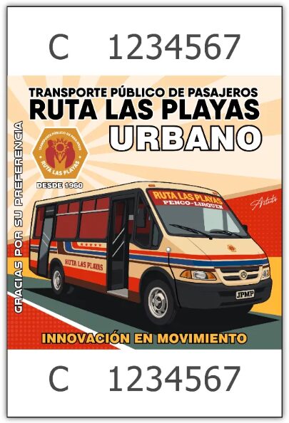 Boleto urbano línea 30 Ruta Las Playas