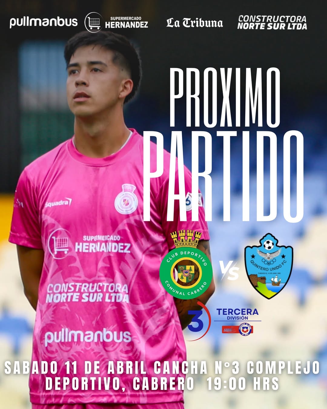 Comunal Cabrero vs Quintero Unido Tercera División A 2026