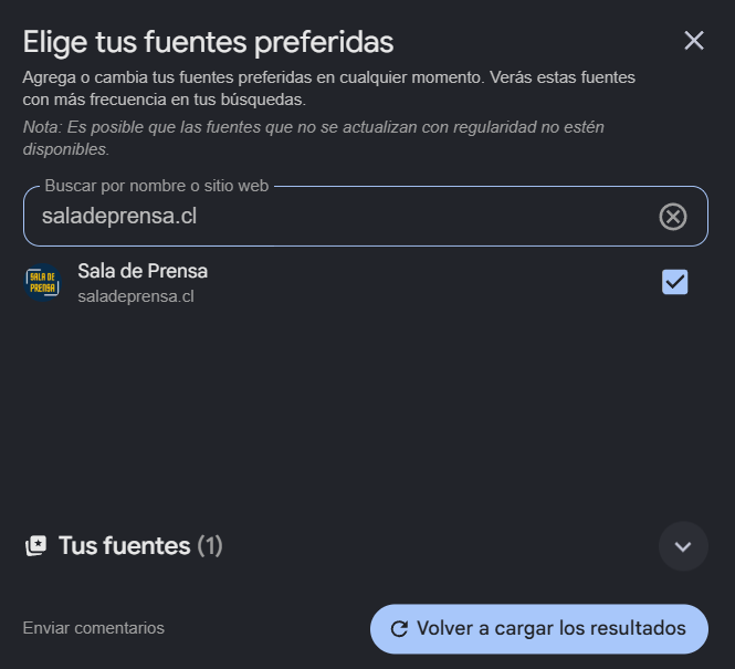 Sala de Prensa fuentes preferidas Noticias Destacadas