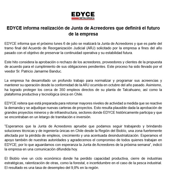 Comunicado Edyce