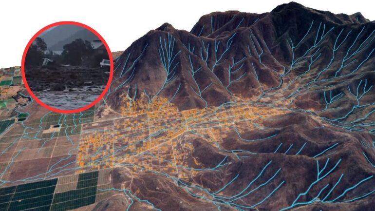 Mapa 3D Quebrada Cruz de Caña Coquimbo