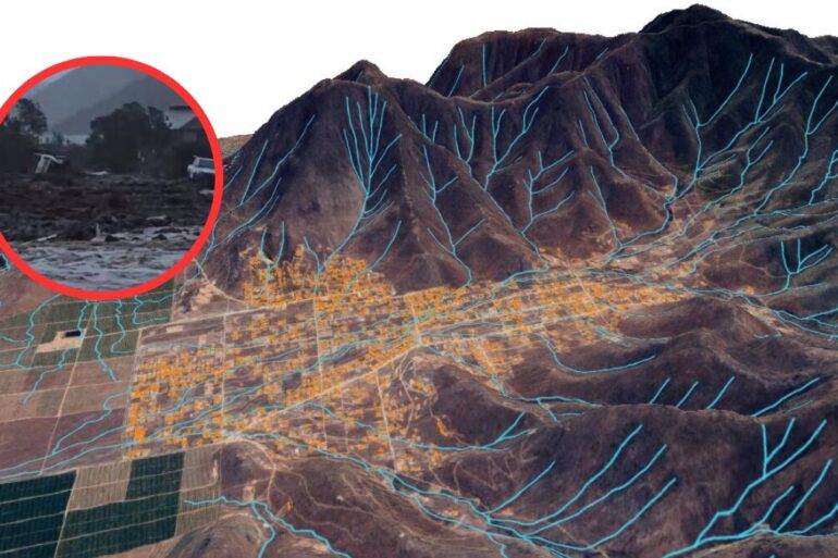 Mapa 3D Quebrada Cruz de Caña Coquimbo