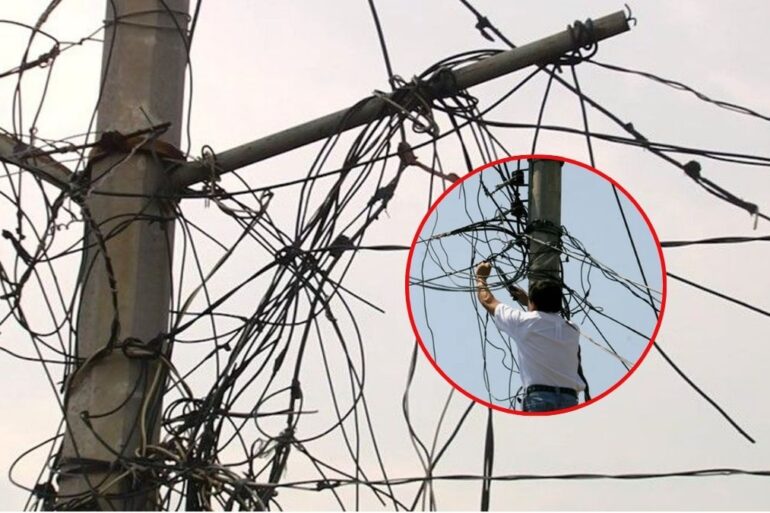 colgados a la electricidad