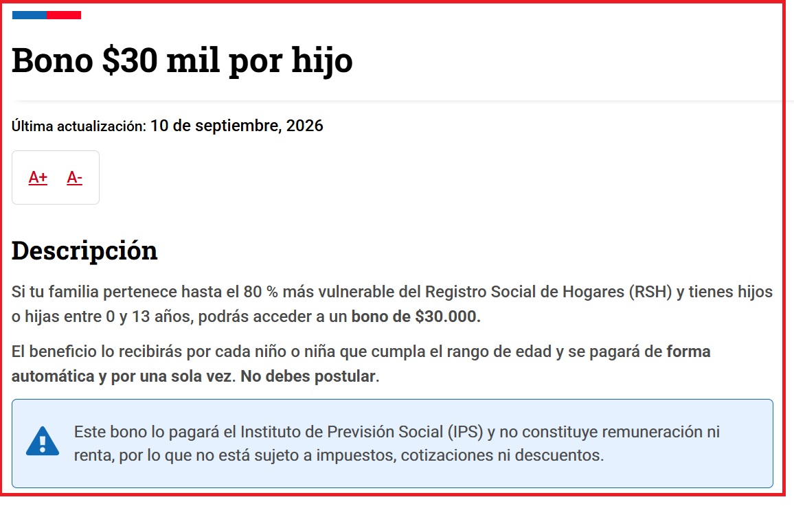 Bono por Hijo