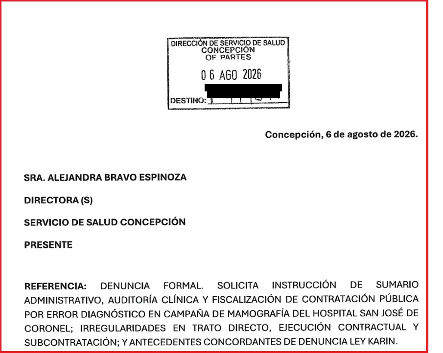 Denuncia por cáncer de mama